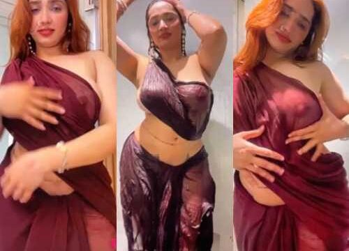 Aditi Mistry XXX Latest Blouseless Shower Wet Boobs Tease On Live