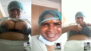 Telugu Senior Nurse topless big boobs tease