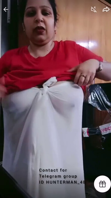 Hot Aunty Teasing Big Boobs In Transparent Dress On Tango Live